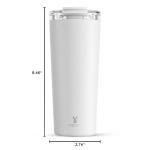 Meoky 24 oz Travel Coffee Mug with Leak-proof Lid, Stainless Steel Insulated Coffee Tumbler, Keeps Hot for 8 Hours or Cold for 24 Hours, Fits in Car Cup Holder (Ivory)