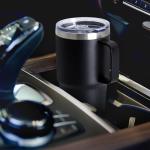 20oz Tumbler with Lid, Stainless Steel Tumbler with Handle, Metal Insulated Travel Coffee Mug with Handle, Double Wall Vacuum Spill Proof Tumbler Cup, Black 1 Pack