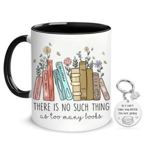 Hyturtle Book Lover Coffee Mug 11oz - There Is No Such Thing - Gifts For Book Lover On Christmas, Birthday - Librarian Mug for Women - Bookish Gift - Bookworm Cup - Gift For Her - Gifts for Readers