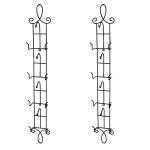 HOHIYA 2Pack Vertical Tea Cup and Saucer Display Rack 36 Inch Wall Mounted Teacup Holder for China Coffee Mugs and Collectible Cups Space-Saving Organizer Holds Up to 8 Cups and Saucers Black