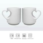 Customized Coffee Mug, Custom Ceramic Mugs for Tea Coffee Water, Custom-made Mug with Love Handle 11 Oz Ceramic, Personalized Love Gifts Photo Cup, Photo Gifts for Men Women, WhiteNoCustom