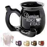 Wake and Bake Coffee Mug Novelty Glazed Ceramic Coffee Pot Shaped Cup with Ergonomic Handle Dishwasher Microwave Safe Fathers Day Halloween Christmas Gifts for Coffee Lovers (with Filters) (black)