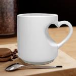 Customized Coffee Mug, Custom Ceramic Mugs for Tea Coffee Water, Custom-made Mug with Love Handle 11 Oz Ceramic, Personalized Love Gifts Photo Cup, Photo Gifts for Men Women, WhiteNoCustom