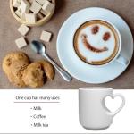 Customized Coffee Mug, Custom Ceramic Mugs for Tea Coffee Water, Custom-made Mug with Love Handle 11 Oz Ceramic, Personalized Love Gifts Photo Cup, Photo Gifts for Men Women, WhiteNoCustom