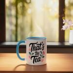 That’s The Tea Funny Sassy Office Worker Tea Lover Ceramic Mug, Blue/White