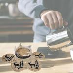BestGiftEver Decorative Cup Holder Coasters Set of 4 with Deer, Antler, and Pines Accents - Outdoor Nature-Inspired Drink Coasters for Lodge Cabin - Woodland and Wildlife Home Decor Gift Ideas