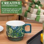 Topadorn Coffee Ceramic Mug Porcelain Latte Tea Cup 12oz. Green
