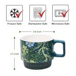 Topadorn Coffee Ceramic Mug Porcelain Latte Tea Cup 12oz. Green