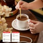 Harahiko Country Roses Porcelain Tea Cup and Saucer Set with Gold Trim, Vintage Style, For Women and Tea Parties (1, P)