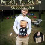 QINFRAGR Portable Chinese Gongfu Tea Set - Handcrafted Ceramic Tea Set for Chinese/Japanese Tea Ceremony, Complete with Teapot & 4 Cups, Travel-Friendly Gift Set (White)