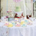 24 Sets Floral Paper Tea Cups and Saucers Disposable Tea Party Supplies Colorful Flower Teacups with Handle and Plates for Hot Cold Drink Wedding Birthday Party Baby Shower