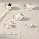 QINFRAGR Portable Chinese Gongfu Tea Set - Handcrafted Ceramic Tea Set for Chinese/Japanese Tea Ceremony, Complete with Teapot & 4 Cups, Travel-Friendly Gift Set (White)
