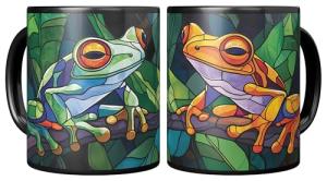 Frog-Themed Stained Glass Coffee Mug – 11oz