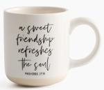 Hoomey Friendship Gift Coffee Mug – A Sweet Friendship Refreshes the Soul (Proverbs 27:9), Christian Bible Verse Mug, 14oz Ceramic Cup, Microwave Safe