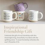 Hoomey Friendship Gift Coffee Mug – A Sweet Friendship Refreshes the Soul (Proverbs 27:9), Christian Bible Verse Mug, 14oz Ceramic Cup, Microwave Safe