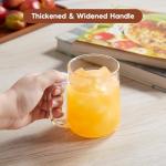 ZMZKKLL Glass Coffee Mugs, 14 oz Glass Coffee Cups Set of 2, Clear Borosilicate Glass Mugs with Handles for Cappuccino, Tea, Latte, Hot/Cold Beverages, Wine, Americano