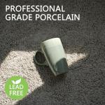 Bosmarlin Ceramic Travel Coffee Mug with Handle and Lid, 18 oz, Portable Coffee Cup for Car Cup Holder, Microwave and Dishwasher Safe, Reactive Glaze (Pale Green)