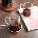 ZMZKKLL Glass Coffee Mugs, 14 oz Glass Coffee Cups Set of 2, Clear Borosilicate Glass Mugs with Handles for Cappuccino, Tea, Latte, Hot/Cold Beverages, Wine, Americano