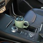 Bosmarlin Ceramic Travel Coffee Mug with Handle and Lid, 18 oz, Portable Coffee Cup for Car Cup Holder, Microwave and Dishwasher Safe, Reactive Glaze (Pale Green)