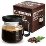 DRVLET Mini Coffee Pot Mug with Lid,16Oz Glass Coffee Pot Coffee Mugs,Spill-Proof & Heatproof Coffee Pot Cup Gifts for Coffee Lovers (1Pcs)