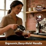 DRVLET Mini Coffee Pot Mug with Lid,16Oz Glass Coffee Pot Coffee Mugs,Spill-Proof & Heatproof Coffee Pot Cup Gifts for Coffee Lovers (1Pcs)