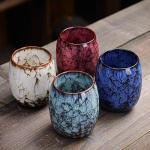 Lxuwbd Japanese style ceramic Tea set, Tea cup, Water cup，Coffee cup, Yerba mate set, Ceramic mate cup set of 5