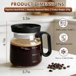 DRVLET Mini Coffee Pot Mug with Lid,16Oz Glass Coffee Pot Coffee Mugs,Spill-Proof & Heatproof Coffee Pot Cup Gifts for Coffee Lovers (1Pcs)