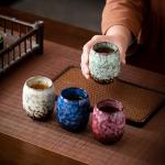 Lxuwbd Japanese style ceramic Tea set, Tea cup, Water cup，Coffee cup, Yerba mate set, Ceramic mate cup set of 5