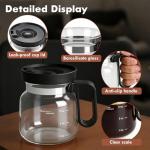 DRVLET Mini Coffee Pot Mug with Lid,16Oz Glass Coffee Pot Coffee Mugs,Spill-Proof & Heatproof Coffee Pot Cup Gifts for Coffee Lovers (1Pcs)