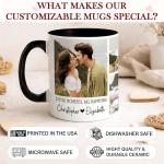 Custom Photo Mug with Text 11oz 15oz for Boyfriend Girlfriend Family Dad Mom, Personalized Photo Collage Mug with 3 Photos, Customized Coffee Mugs Gift for Valentine's Day Birthday Anniversary
