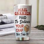 MEDROC Mail Carrier Tumbler Stainless Steel 20oz with Straw Lid, National Postal Workers Day Gifts For Post Office Staffs Employees Manager Boss Women Men, Funny Mailman Mail Lady Coffee Cup