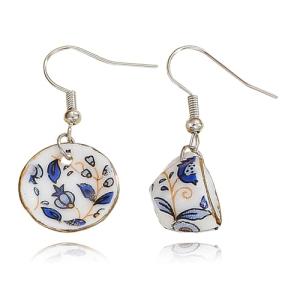 Artistic Floral Teacup Earrings for Women
