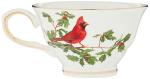 Christmas Cardinal Holly Teacup and Saucer Set