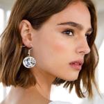 Artistic Floral Teacup Earrings for Women