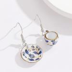 Artistic Floral Teacup Earrings for Women