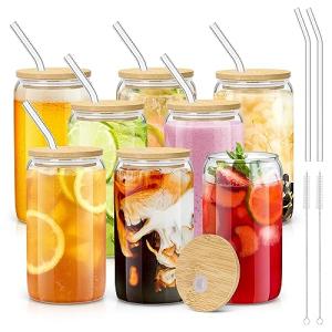 Sungwoo 8-Piece Glass Cup Set with Lids