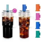 Bamboo Mason Jar Cups with Lids and Straws