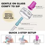 Bamboo Mason Jar Cups with Lids and Straws