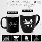 Personalized Black Coffee Latte Mug for Weddings