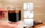 15oz Double Walled Glass Coffee Mugs - Set of 2