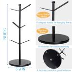 Stylish Metal Mug Tree with Bamboo Base