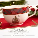 Spode Tartan Christmas Jumbo Mug - 20oz Holiday Cup