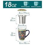 Bohemian Ceramic Tea Mug with Infuser and Lid