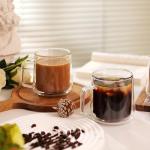 15oz Double Walled Glass Coffee Mugs - Set of 2