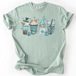Cozy Holiday Drinks Snowman and Gnome Tee