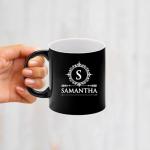 Personalized Black Coffee Latte Mug for Weddings