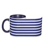 Navy Blue and White Striped Coffee Mug 11oz