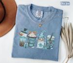 Cozy Holiday Drinks Snowman and Gnome Tee