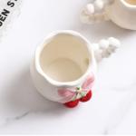 Cherry Bow Porcelain Coffee Mug for Women