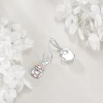 Sterling Silver Bulldog Teacup Dangle Earrings